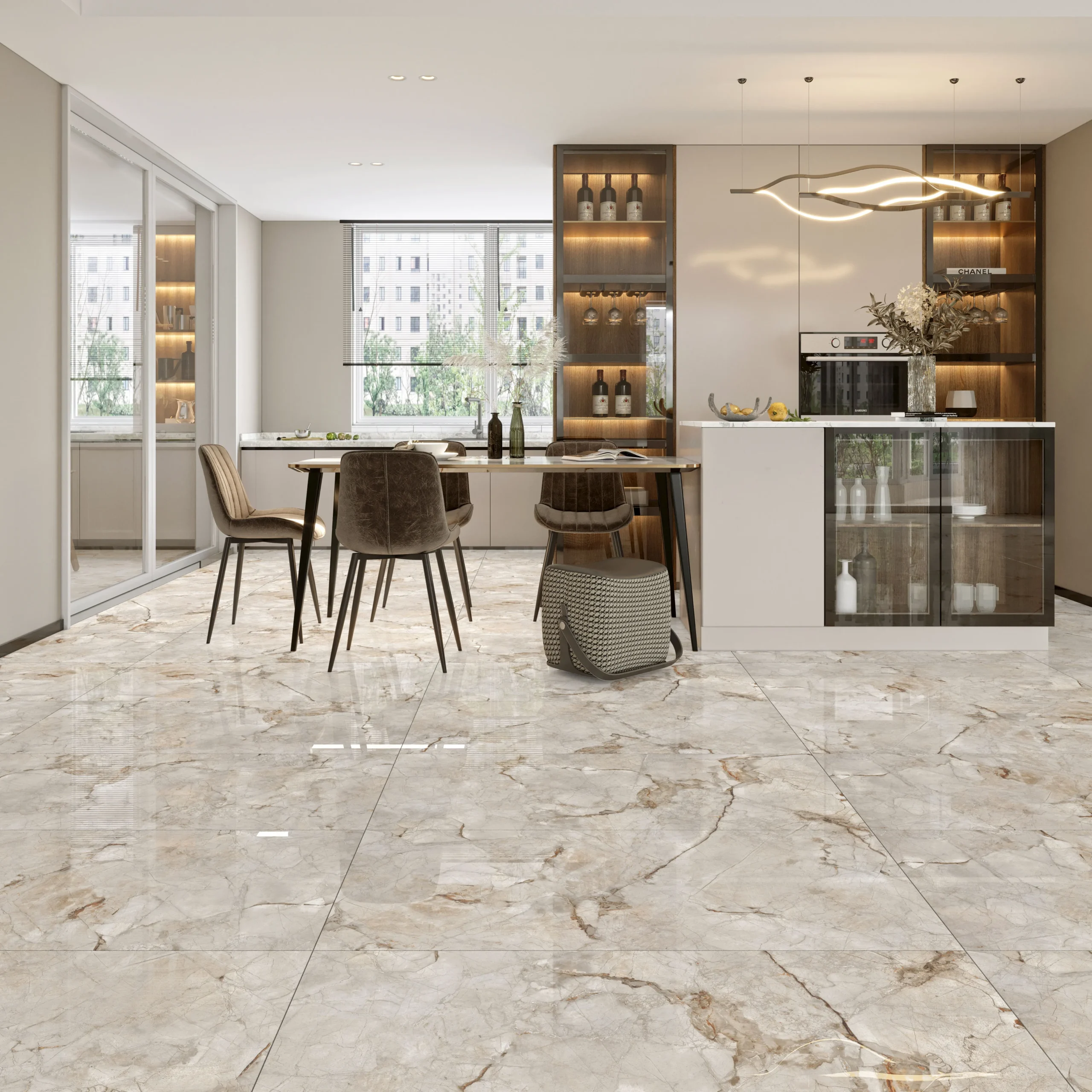 FANTEASY BEIGE – Glossy Vitrified Tile | Stone Look For Sale