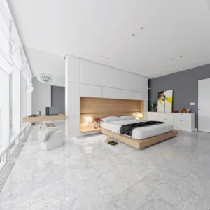 FRENCH GREY – Glossy Vitrified Tile | European Marble Look For Sale