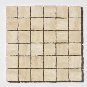 Roman Honed Hand Clipped Travertine Mosaics 12×12 For Sale