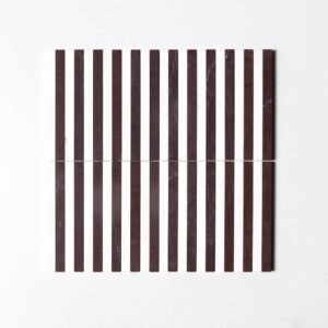 Snow White,Aegean Red Honed Mod Stripes Marble Mosaics 12×12 For Sale