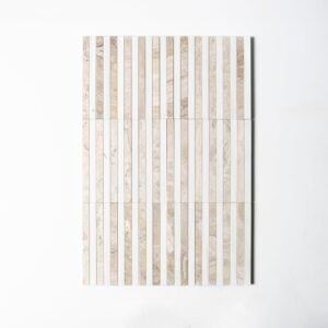 Diana Royal,Snow White Honed Mod Stripes Marble Mosaics 12×12 For Sale