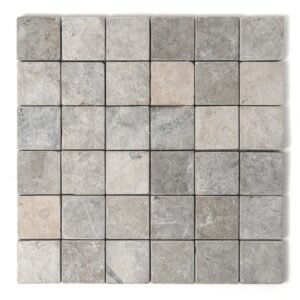 Britannia Light Tumbled 2×2 Limestone Mosaics 12×12 For Sale