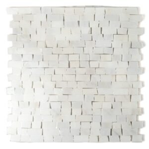 Bella White Honed Tessera Marble Mosaics 11 3/4×12 For Sale