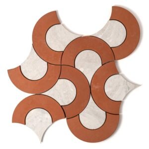 Diana Royal Leather Delhi Marble Mosaics 11 1/16×11 1/16 For Sale