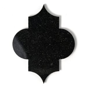 Black Polished Arabesquette Marble Tile 6×8 1/4 For Sale